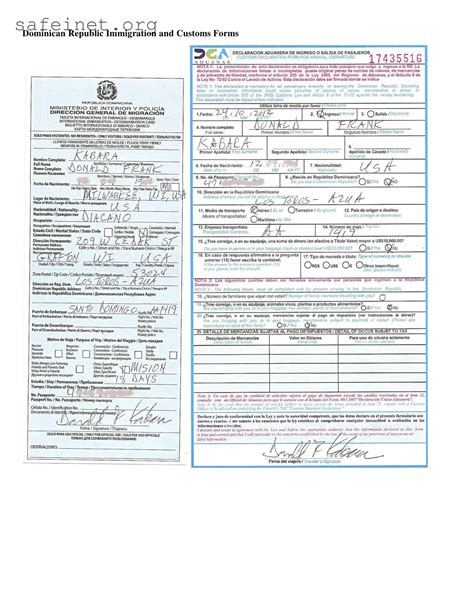 Blank Dominican Republic Immigration Form ≡ SafeInet