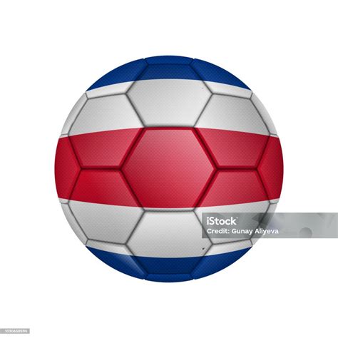 Ilustrasi Bola Sepak Bola Realistis Yang Dilukis Di Bendera Nasional