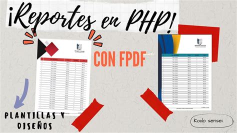 Crear Reportes PDF En PHP Con FPDF Plantillas YouTube