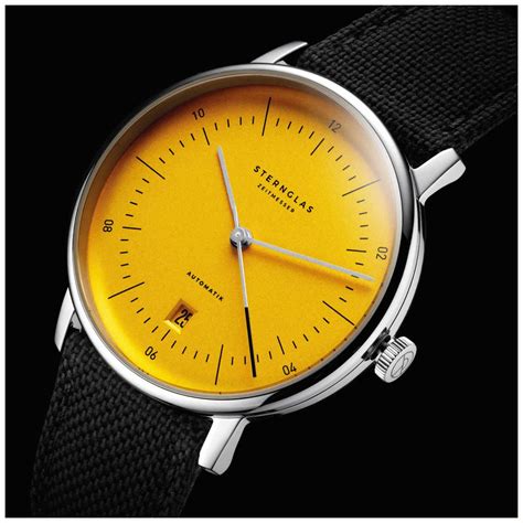 Sternglas Naos Automatic Edition Yellow Mm Yellow Dial Black