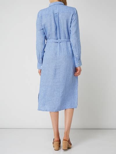 Gant Leinenkleid Mit Durchgehender Knopfleiste Blau Online Kaufen