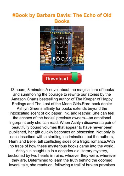 #eBOok by Barbara Davis: The Echo of Old Books by GirolamoBellucci86947 ...