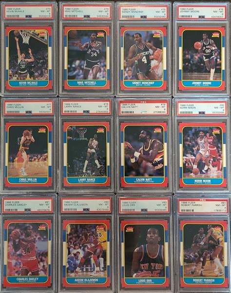 1986 Fleer Basketball Complete PSA 8 Set 1 132 Mystery Box Series 1