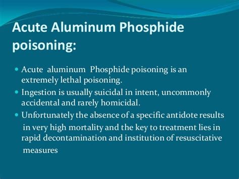 Acute Aluminium Phosphide Poisoning