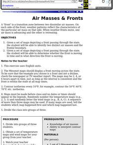 Air Masses & Fronts Lesson Plan for 5th - 10th Grade | Lesson Planet