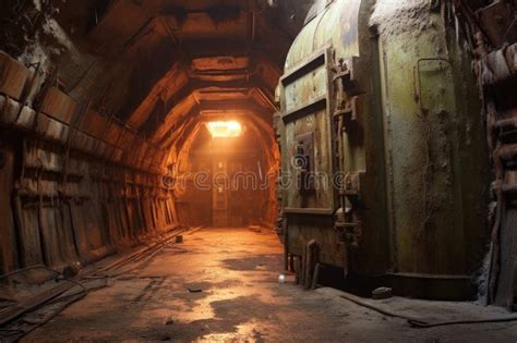 Deserted Missile Silo With Its Rusty Door Ajar Stock Illustration