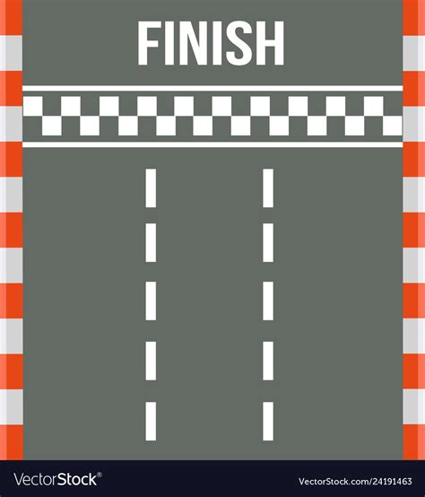 Race finish top view road with line Royalty Free Vector