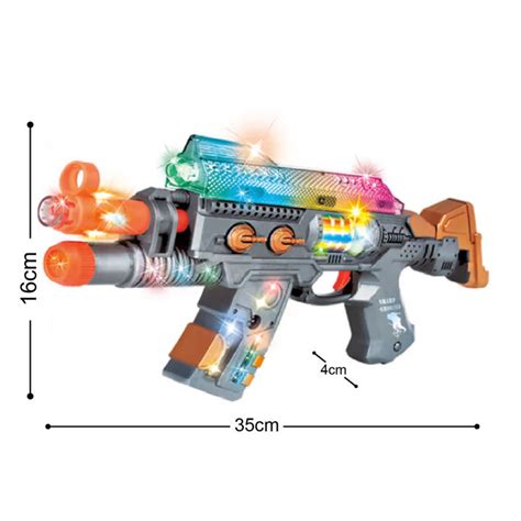 36CM Shooting Toy Gun with LED Light & Sound Effects Vibrating Rifle ...