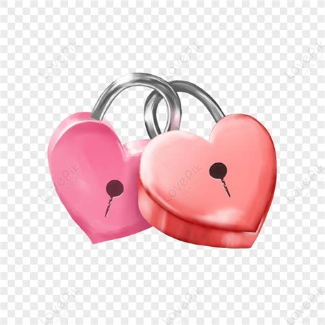 Confession Love Lock Heart Lock Cartoon Lock Heart Red Png