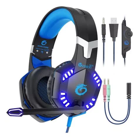 Fone De Ouvido Over Ear Gamer Cor Azul Cor Da Luz Azul Mercadolivre