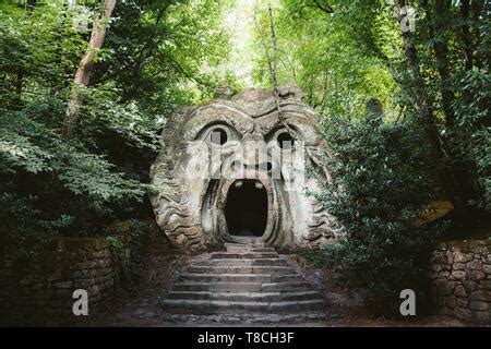 Orcus mouth sculpture at famous Parco dei Mostri (Park of the Monsters ...