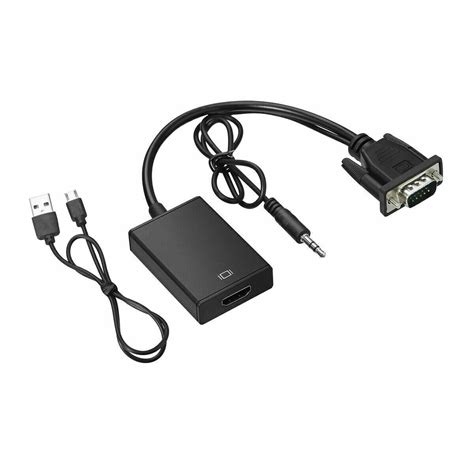 VGA To HDMI Converter 1080P HD Adapter With Audio Cable For HDTV PC ...