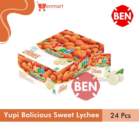 Jual Yupi Bolicious Sweet Lychee 1 Pak Box 24 Pcs Permen Leci Buah