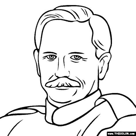 A Black And White Drawing Of A Man With A Mustache