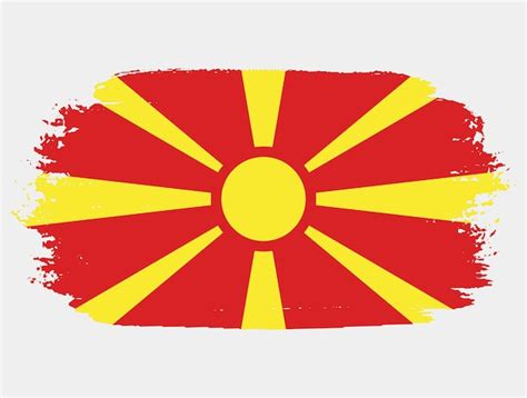 Premium Vector Artistic Grunge Brush Flag Of North Macedonia Isolated