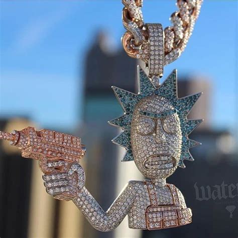 Sale Rick And Morty Iced Out Chain In Stock