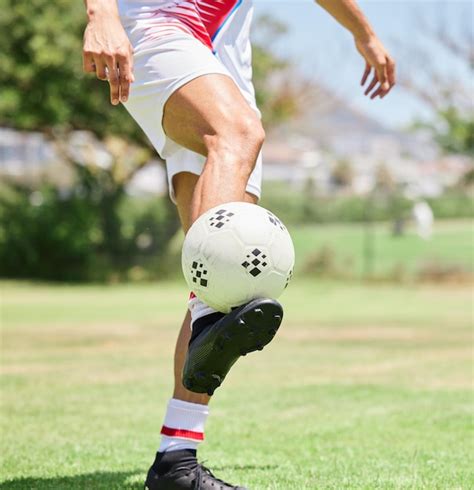 Premium Photo | Soccer ball control soccer player and practice skill on football field ...