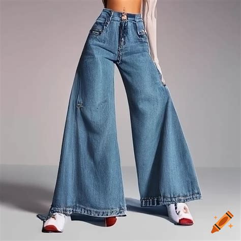 Wide Jeans Fashion Style For Girls On Craiyon