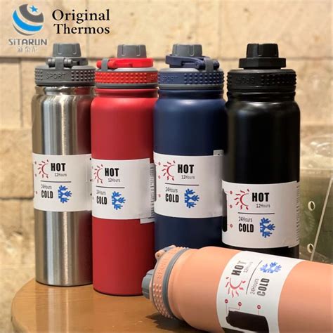 Ml Ml Ml Thermos Double Wall Vacuum Insulation Stainless Steel Water Bottle Hot And
