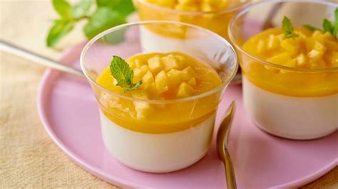 Panna cotta au coulis de mangue rapide découvrez les recettes de