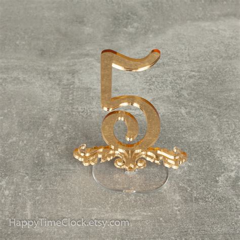 Gold Mirror Acrylic Table Numbers Wedding Table Numbers Etsy