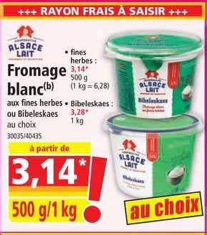 Promo Fromage Blanc Aux Fines Herbes Alsace Lait Chez Match Icatalogue Fr