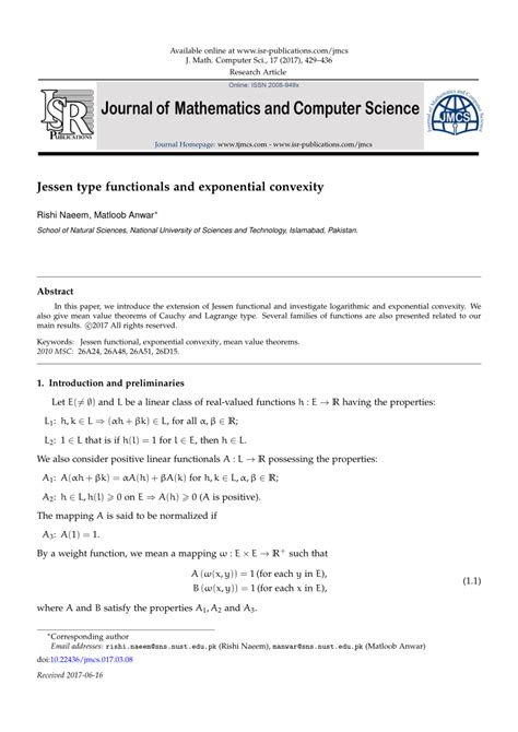 PDF Jessen Type Functionals And Exponential Convexity