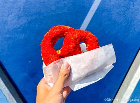 REVIEW We Ate A Flamin Hot Cheeto PRETZEL In Disneyland The Disney Food Blog