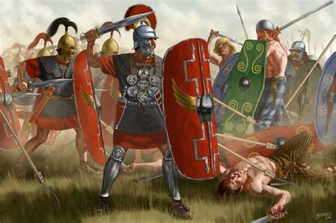 Romans V Celts Warriors Illustration Roman History Historical Warriors