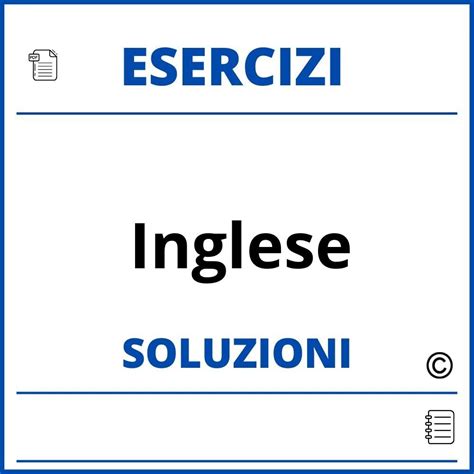 Esercizi Di Inglese Con Soluzioni Pdf