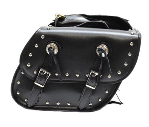 Universal Studded Motorcycle Saddlebags With Locks