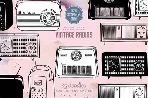 Png Eps Pdf Svg Illustration Vintage Radios SVG Bundle 15 Designs Old