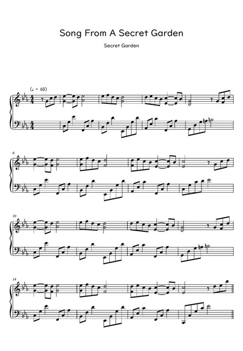 Secret Garden Song From A Secret Garden Sheet Music Midi