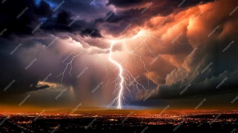 Premium AI Image | rain storm with clouds and lightning in the sky ...