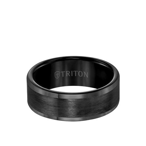 8mm Tungsten Carbide Ring Satin Finish And Round Edge Triton Jewelry