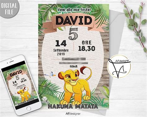 Digital Invitation The Lion Kin Birthday Party Printable Invitation