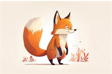 Premium Photo | A cartoon of a fox with a tail that says'fox'on it