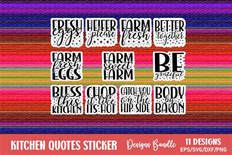 Kitchen Quotes Sticker Bundle Graphic by Sublimation Creator · Creative ...