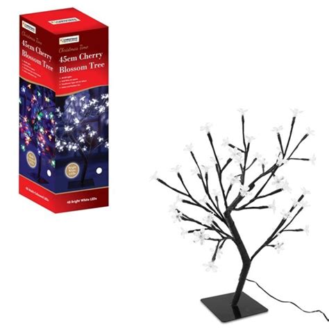 45cm Cherry Blossom Christmas Tree with 48 Bright White LED Lights