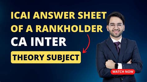 Secrets Of Answer Sheet Of A Ca Inter Rank Holder Icai Ca Cs