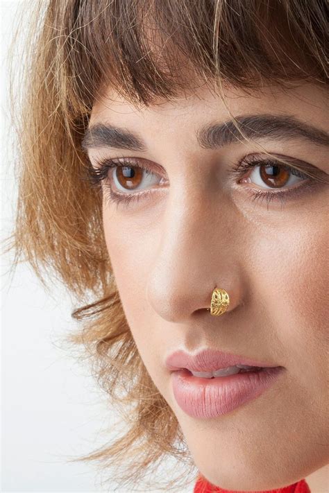 Large Gold Nose Ring Large Nose Ring Gold Statement Nose Etsy