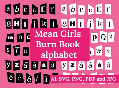 Burn Book Font, Mean Girls Alphabet, Ranson Style Letters, Magazine ...