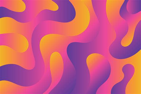 Abstract Bright Purple And Yellow Liquid Gradient Of Fluid Background Smooth Vivid Wavy Shapes