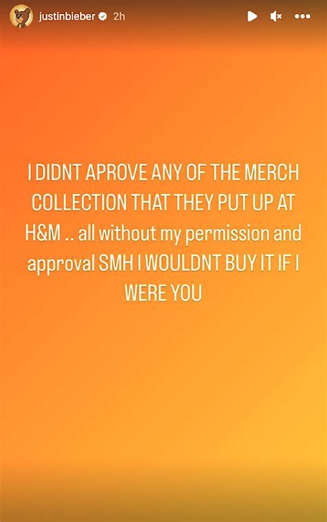 Justin Bieber claims he didn't approve 'trash' H&M merch: 'Don't buy it'