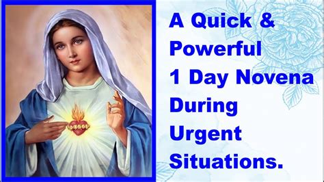 Quick And Powerful Novena On Urgent Situations One Day Novena Youtube