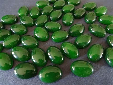 X Mm Natural Malaysia Jade Gemstone Cabochon Oval Cabochon