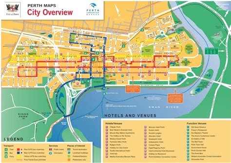 Perth CBD map - Ontheworldmap.com