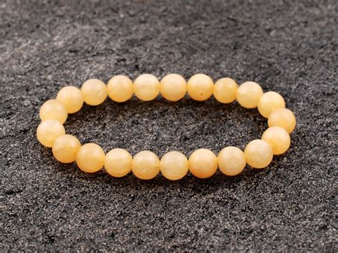 Yellow Calcite Bracelet Yellow Calcite Bracelet Mm Beads Etsy