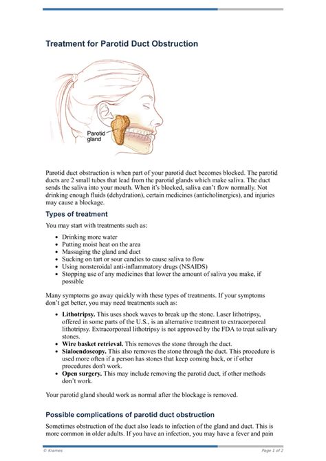 Text - Treatment for Parotid Duct Obstruction - HealthClips Online