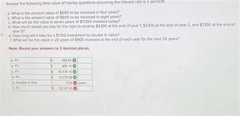 Solved Answer The Following Time Value Of Money Questions Chegg